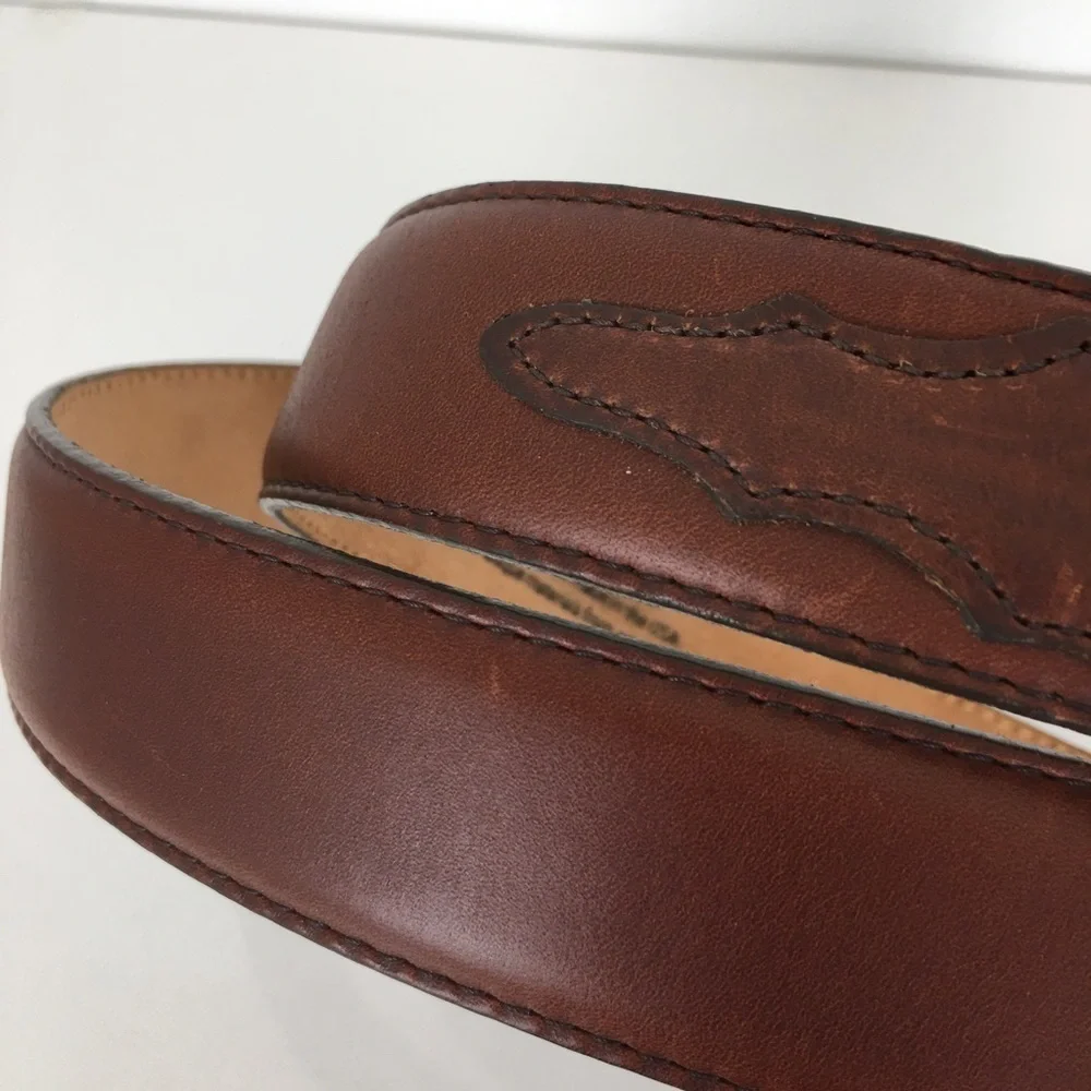 Silver Creek Classics Brown Leather Western Cowboy Belt Size 44 Made In The USA